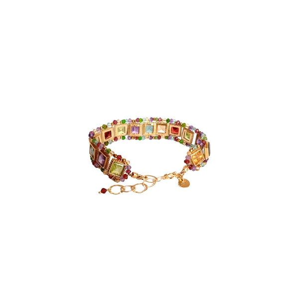 SALINA Bracelet multi-pierres Rainbow - Argent 925 plaqué or