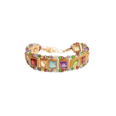 SALINA Bracelet multi-pierres Rainbow - Argent 925 plaqué or