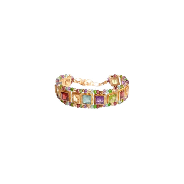 SALINA Bracelet multi-pierres Rainbow - Argent 925 plaqué or