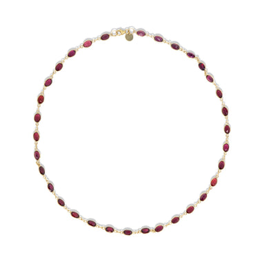 SPARKS Garnet Necklace, 24k Gold-Plated Silver