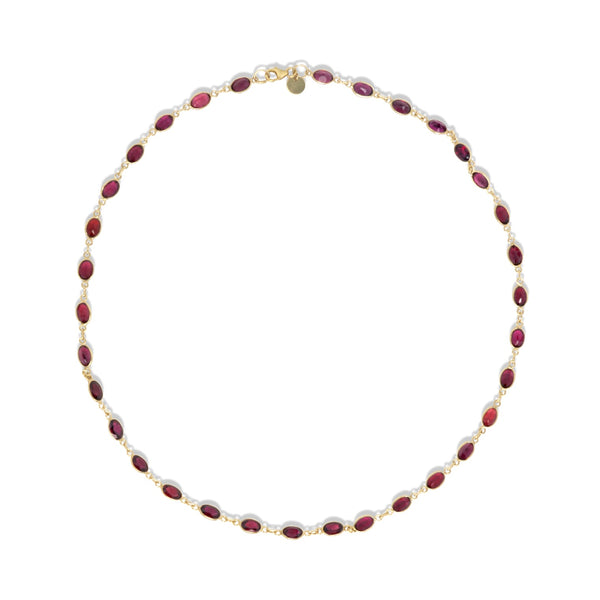 SPARKS Collier Grenats, argent doré 24 cts