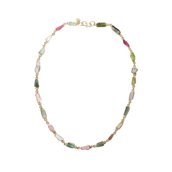 SPARKS Collier Tourmalines brutes Doré 24 cts