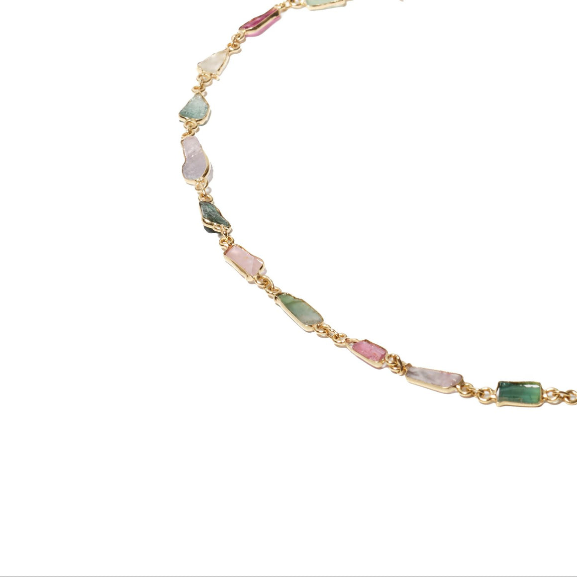 SPARKS Collier Tourmalines brutes Doré 24 cts