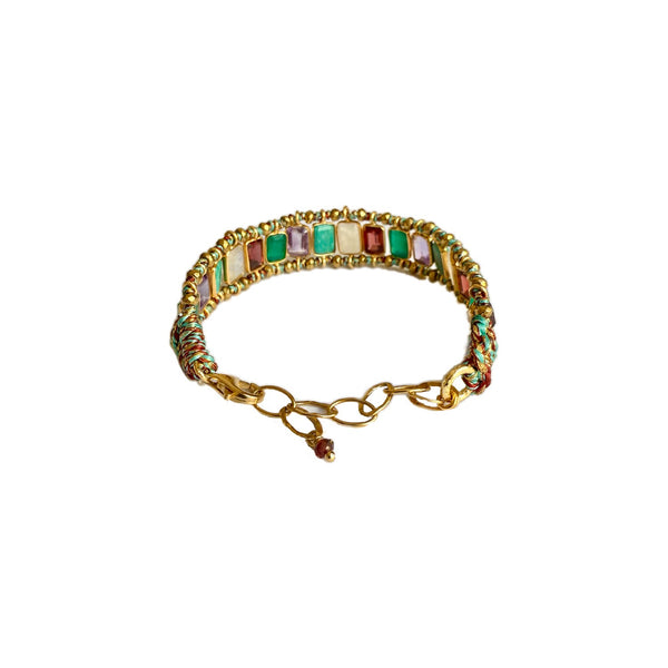STROMBOLI Bracelet multi-pierres Rainbow - Argent 925 plaqué or