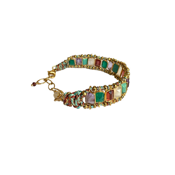 STROMBOLI Bracelet multi-pierres Rainbow - Argent 925 plaqué or