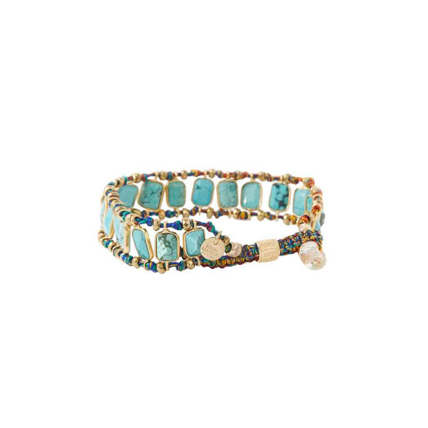 STROMBOLI Bracelet Turquoise Argent 925 plaqué or