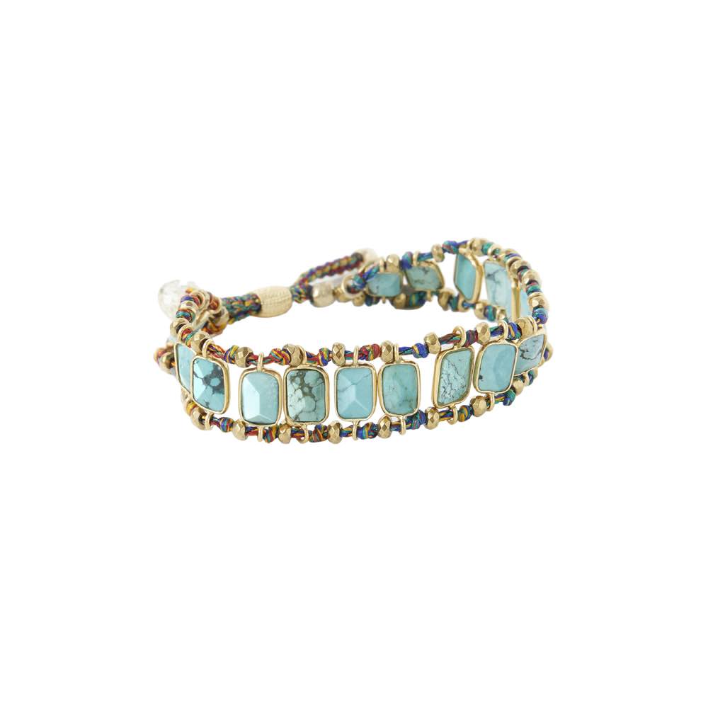 STROMBOLI Bracelet Turquoise Argent 925 plaqué or