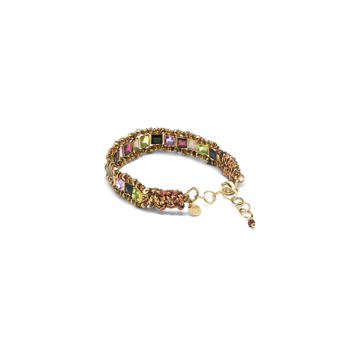 STROMBOLI Bracelet Améthyste Grenat Péridot Argent plaqué or
