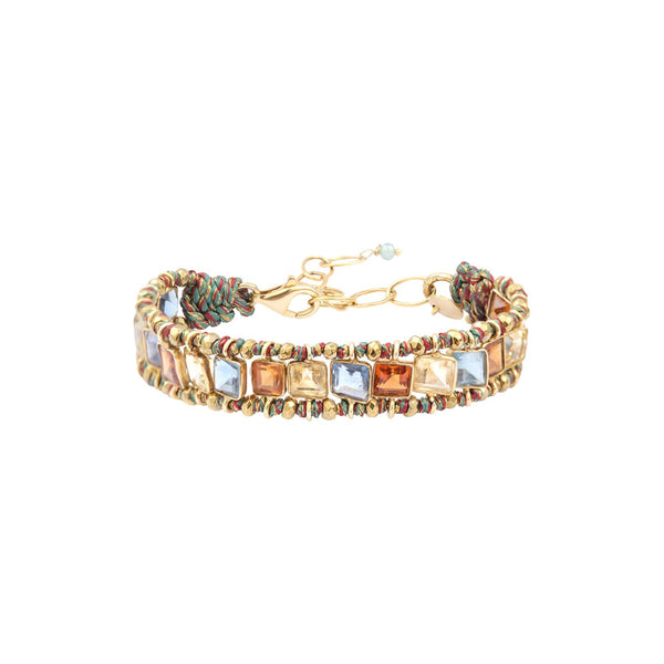 STROMBOLI Bracelet Hessonite, Topaze, Citrine, Argent plaqué Or