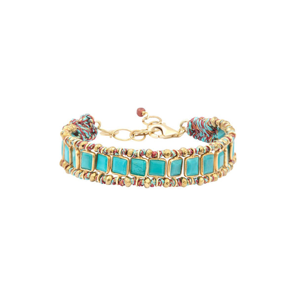 STROMBOLI Bracelet Turquoise Argent 925 plaqué or