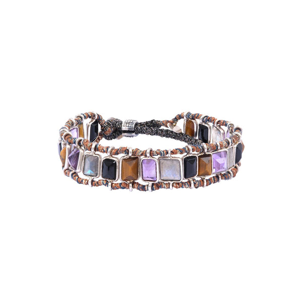 STROMBOLI Silver Bracelet Multi-pierres Argent 925 - Modèle Homme
