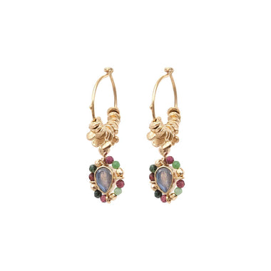SUJIN Labradorite Earrings, 24k Gold-Plated
