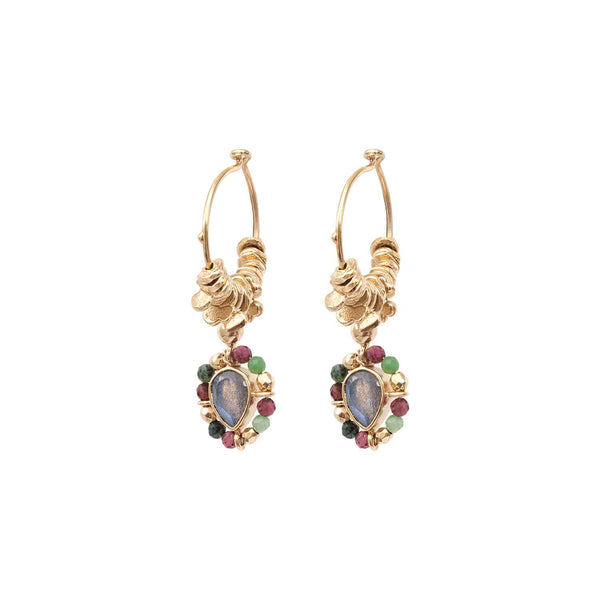 SUJIN Labradorite Earrings, 24k Gold-Plated