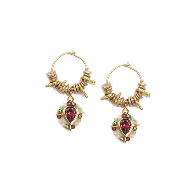 SUJIN Boucles d'oreilles Grenat