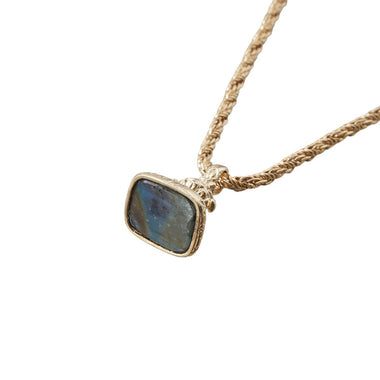 HYPNOTIC SEAL Sautoir Sceau Labradorite - Doré 24 cts