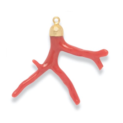 Collier Torque Argent 925 Avec Pendentif Corail - Occasion - Bijou Ethnique Ou Bohème