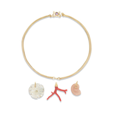 TAHNEE Collier Torque doré 24 cts personnalisable avec un pendentif au choix