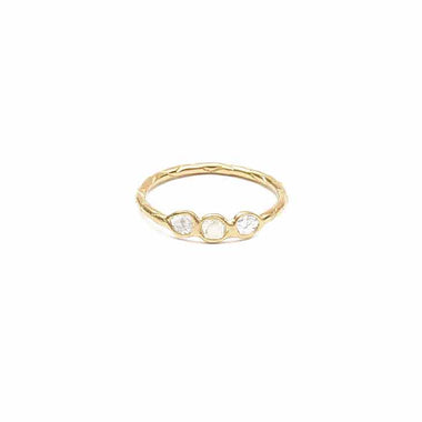 TESS Bague argent plaqué Or et Diamants Polki