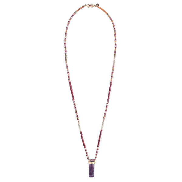 TOUNDRA Collier Prisme Améthyste, Diamants et Saphirs de la toundra