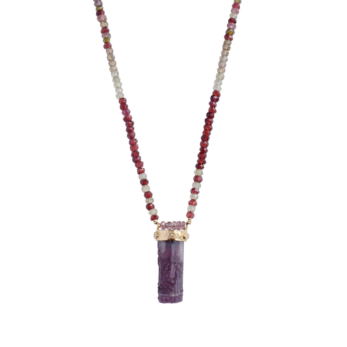 TOUNDRA Collier Prisme Améthyste, Diamants et Saphirs de la toundra