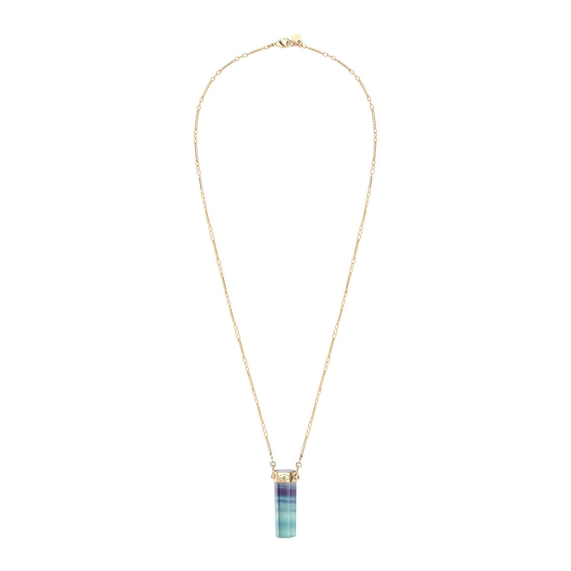 TOUNDRA Fluorite Prism Necklace, 24k Gold-Plated