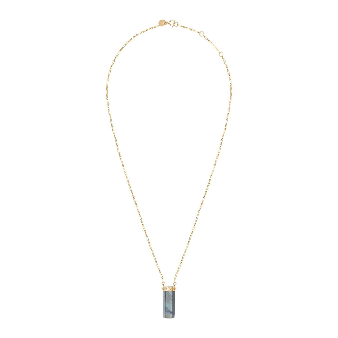 TOUNDRA Labradorite Prism Necklace, 24k Gold-Plated