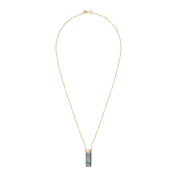 TOUNDRA Collier Prisme Labradorite, Doré 24 cts