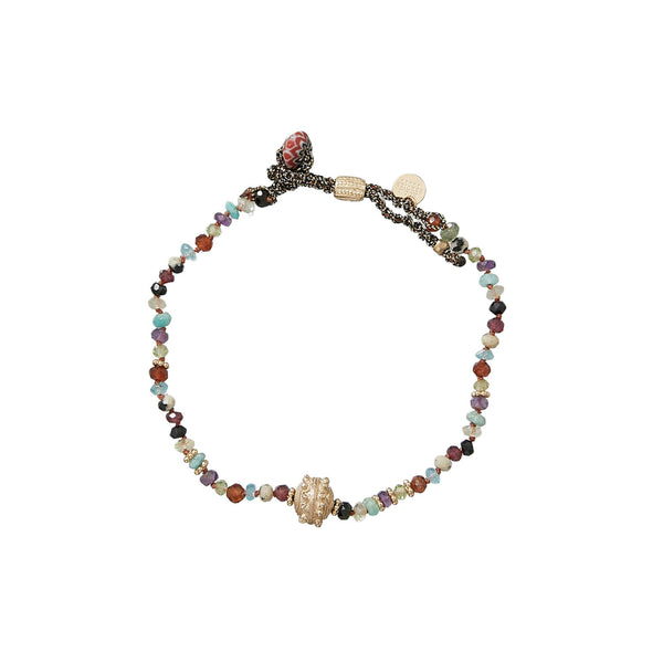 TRIBE Bracelet multi-pierres, Perle Mauritanie, Argent plaqué Or