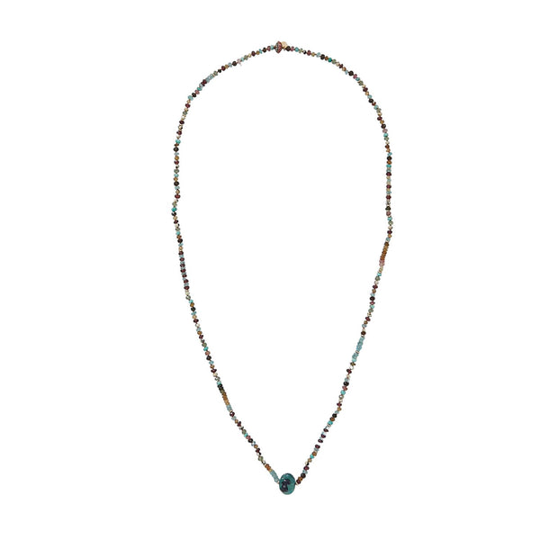 TRIBE Sautoir multi-pierres, Perle en Fluorite