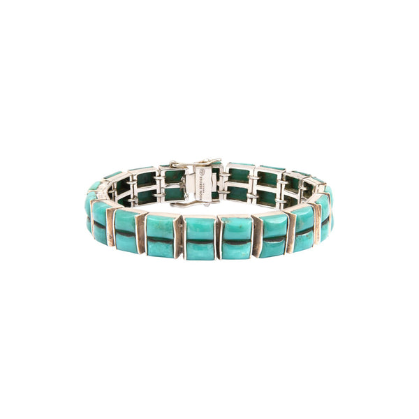 TULUM Bracelet Double rangs Turquoise, Argent 925