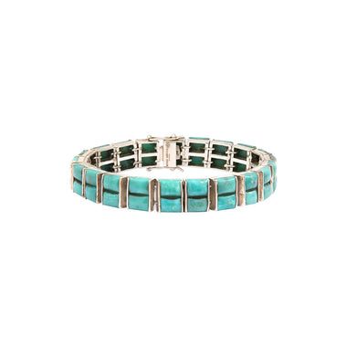 TULUM Bracelet Homme Double rangs Turquoise, Argent 925