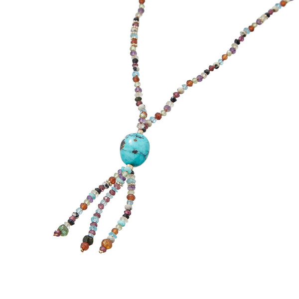 TRIBE Sautoir multi-pierres et Turquoise
