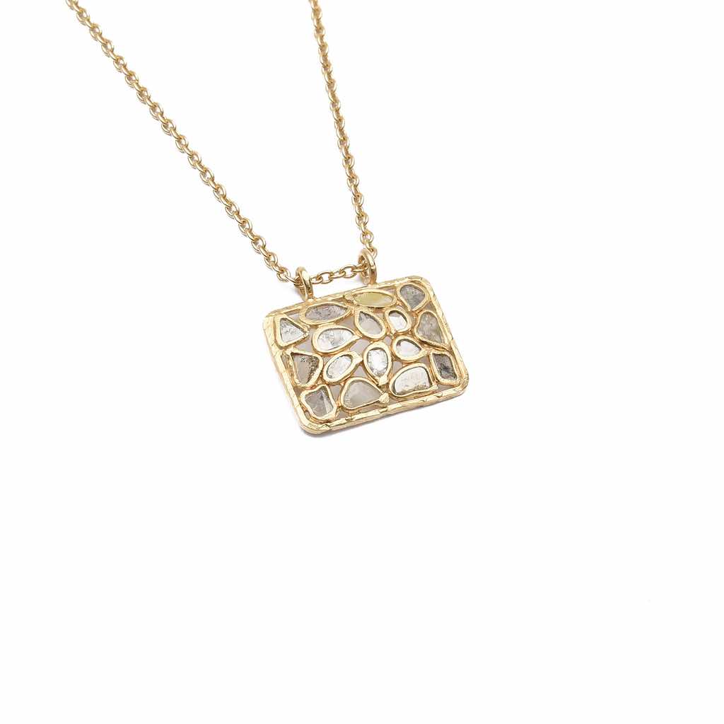 Udaipur Collier Diamants Polki Argent 925 plaqué or