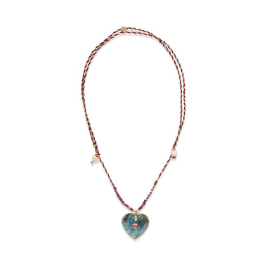 VALENTINE Collier Cordon Soie Labradorite
