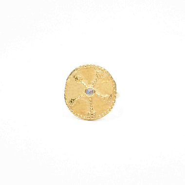 VENUS Bague ajustable Labradorite Argent 925 plaqué or