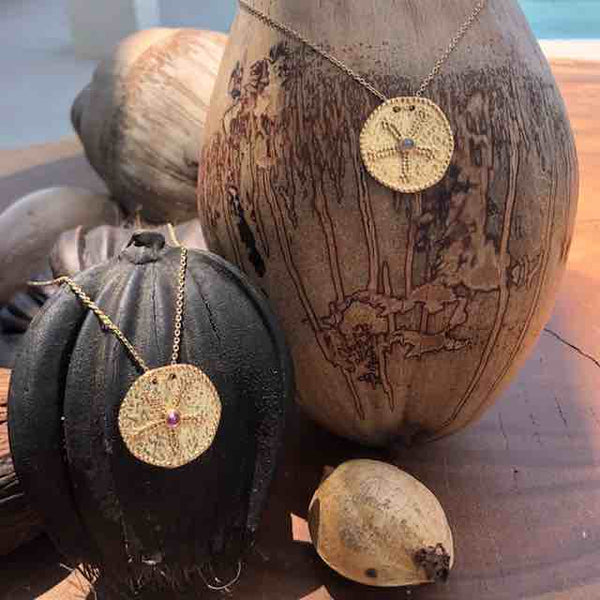 VENUS Collier Médaille Argent plaqué Or, Labradorite