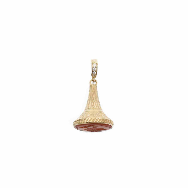 ZODIAC Charm Sceau Cornaline à intaille en argent plaqué or