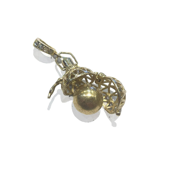 BOLA Charm Argent plaqué or Tourmaline