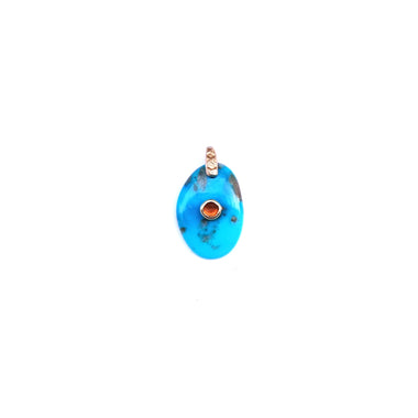 PENDENTIF TURQUOISE Petit modèle serti Grenat