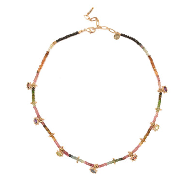 BLESS Collier Tourmalines 7 yeux Argent plaqué or