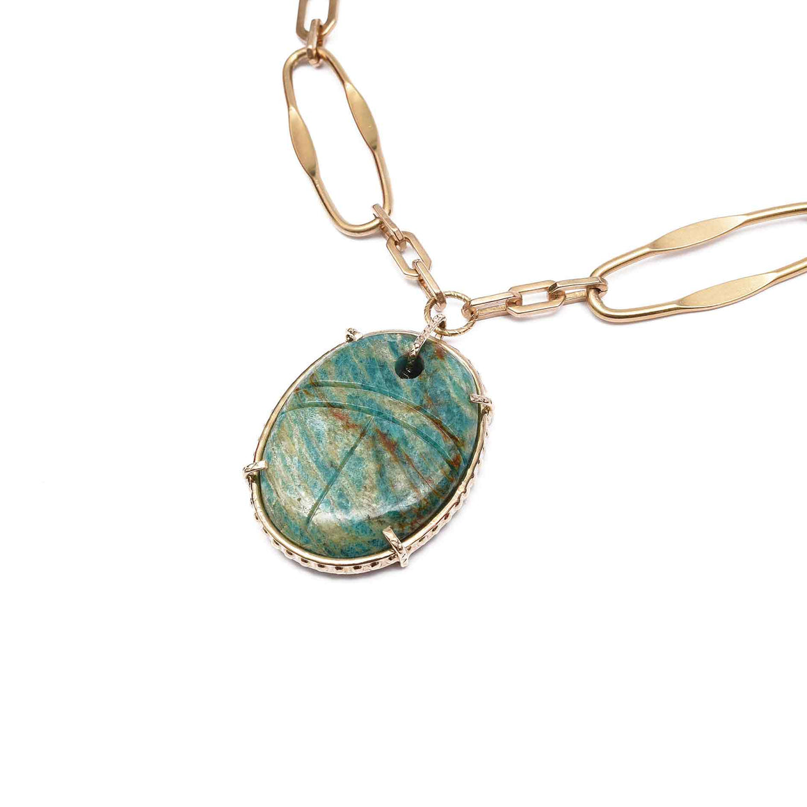 FELICIA Collier Scarabée Amazonite du Pérou