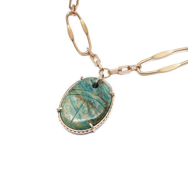 FELICIA Collier Scarabée Amazonite du Pérou