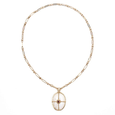 OCTAVE Collier Moonstone chaîne esprit vintage doré 24 cts