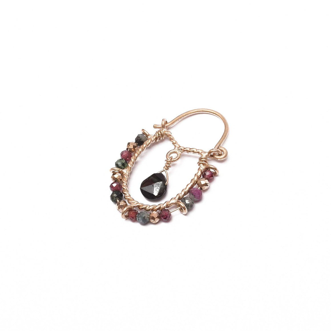BINDI Boucles d'oreilles Onyx Argent plaqué or