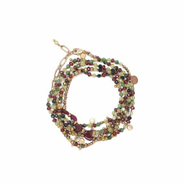 ADOUM Grenat Péridot Bracelet multi-tours