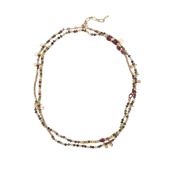 ADOUM Grenat Péridot Bracelet multi-tours