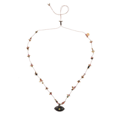 IRIS PRECIOUS Collier Onyx et Tourmalines