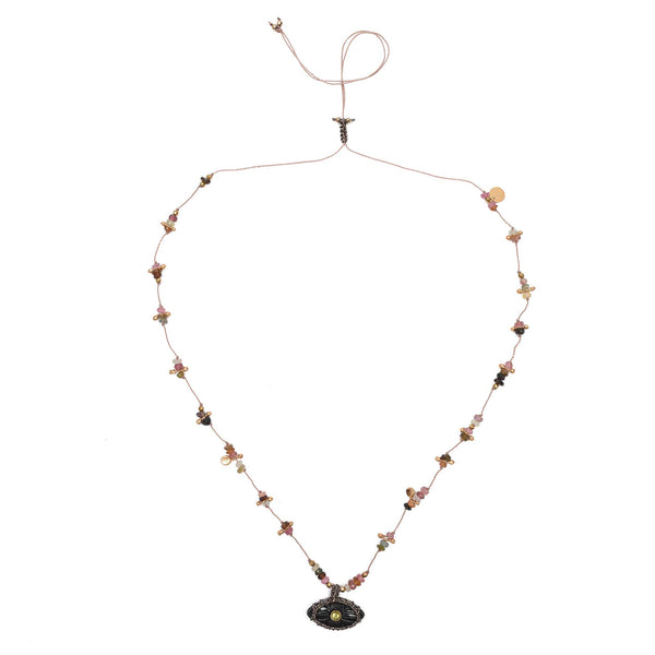 IRIS PRECIOUS Collier Onyx et Tourmalines