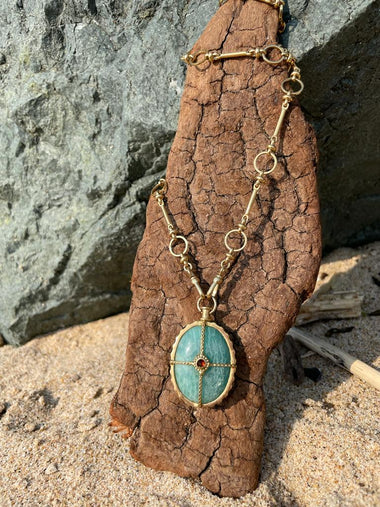 OCTAVE Collier Amazonite chaîne ronde