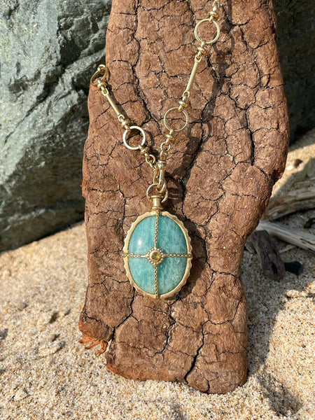 OCTAVE Collier Amazonite chaîne ronde